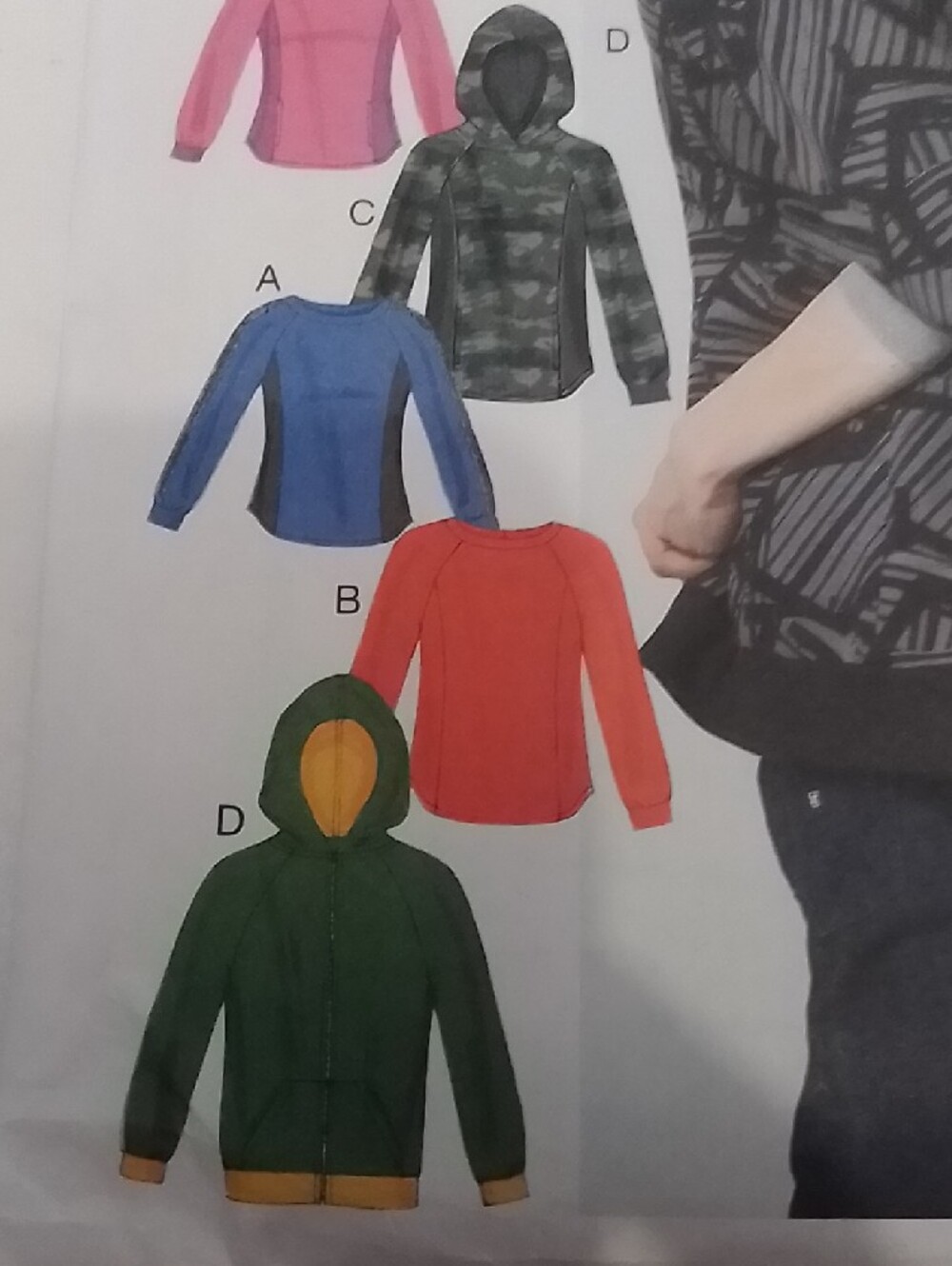 McCALL'S Uncut Unisex Hoodie /Sweatshirt Sewing Pattern, Sz Small - Med. - Large - Picture 8 of 9